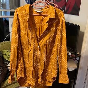 Old Navy Mustard Polka Dot Shirt